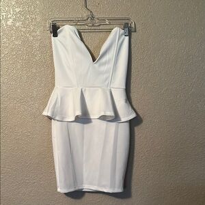 Body central small dress Elegant White Peplum Dress
